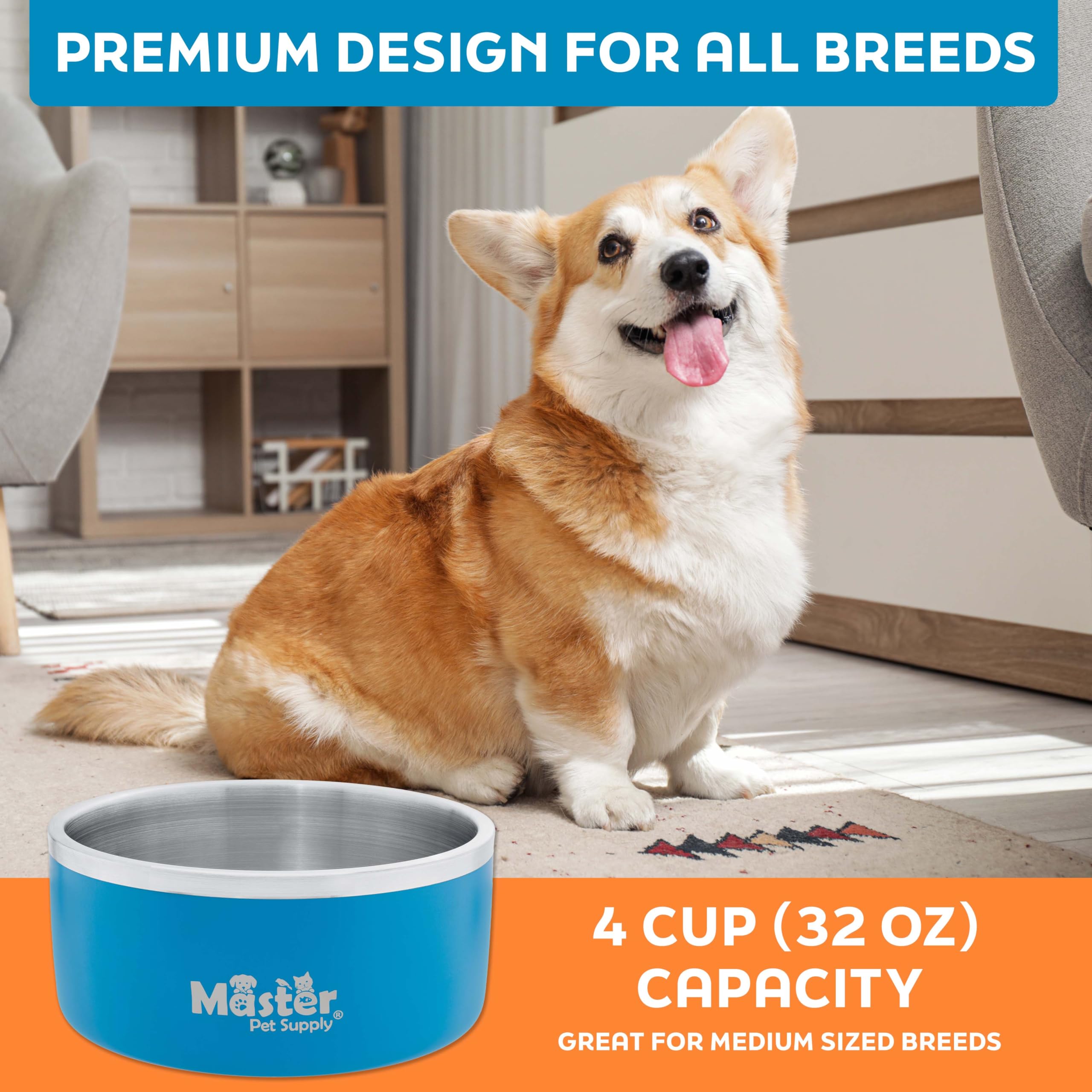 Master Pet Supply cuenco resistente a oxidación para uso duradero