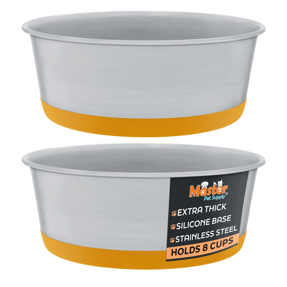 Master Pet Supply cuencos inox con base de silicona antideslizante para comida o agua