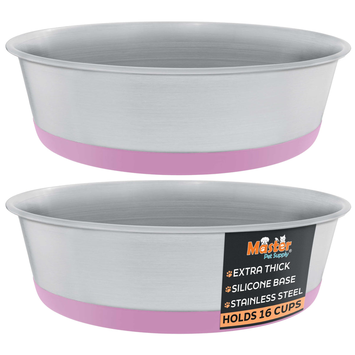 Master Pet Supply: cuencos para perros en acero inoxidable, conjunto de dos.