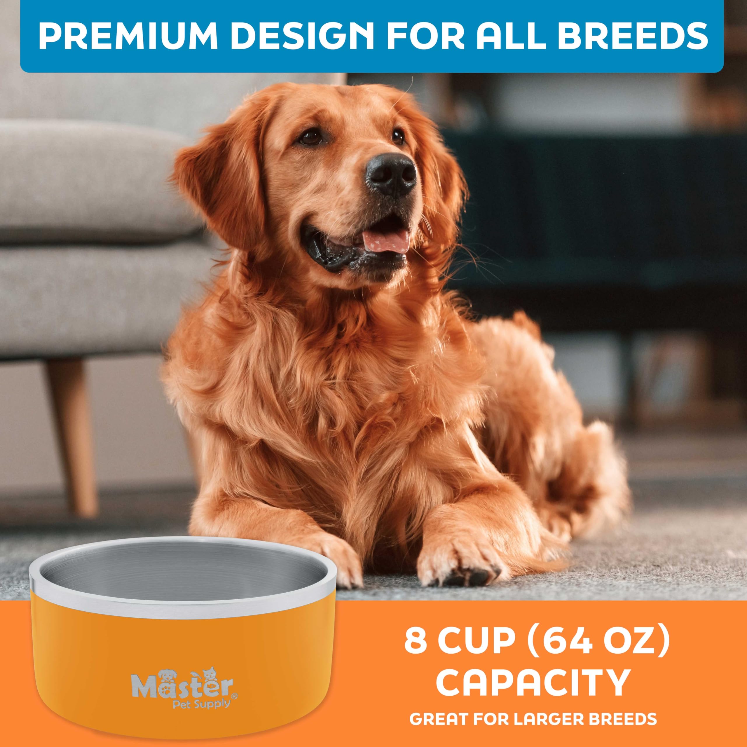 Master Pet Supply cuenco para perros y gatos con acabado Mango Tango.