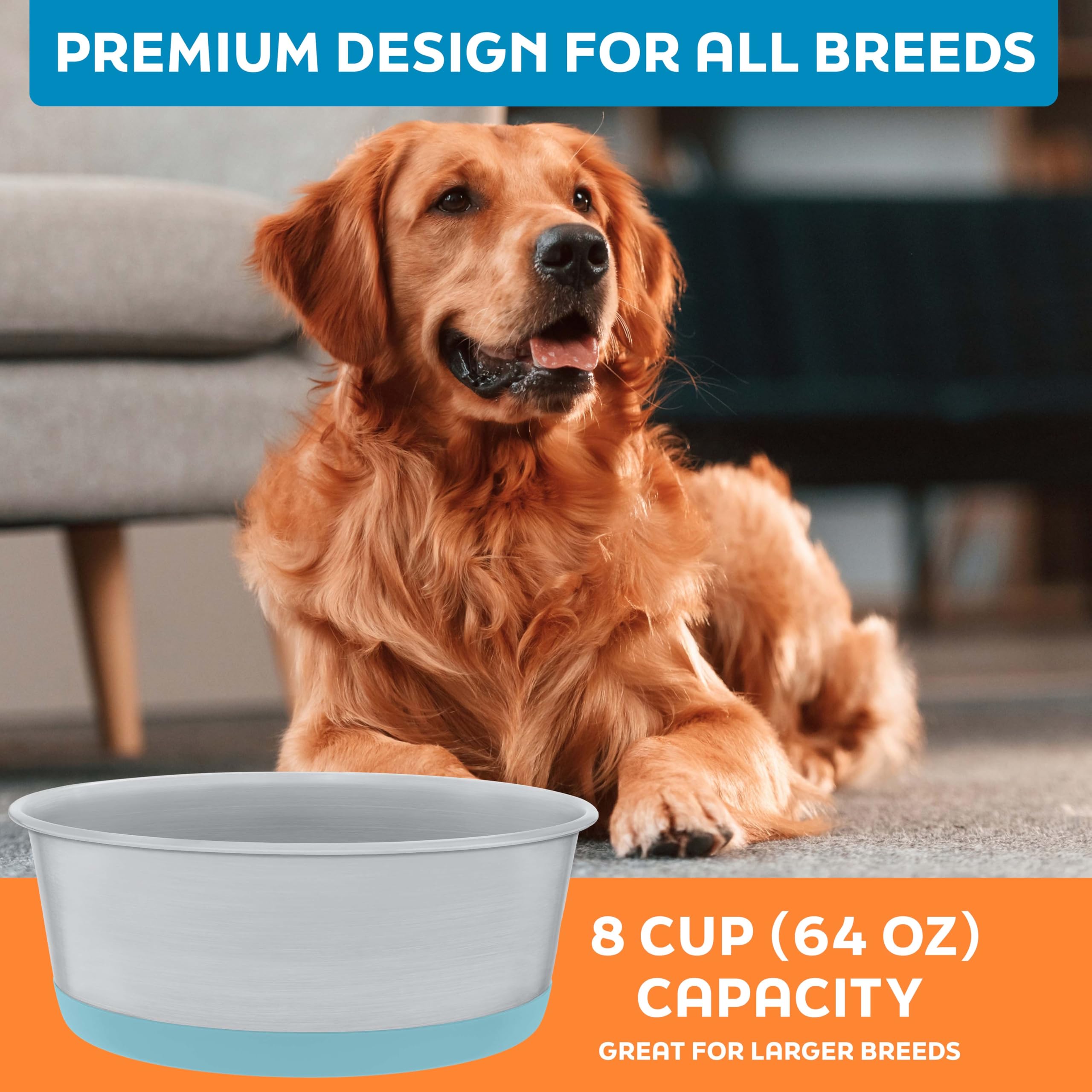Tazones de Master Pet Supply con reducción de ruido durante comidas.