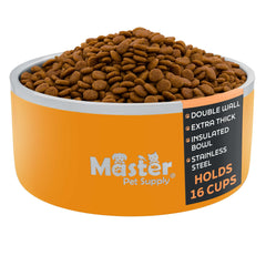Master Pet Supply tazon-agua-acero-inoxidable-128oz para perros y gatos.