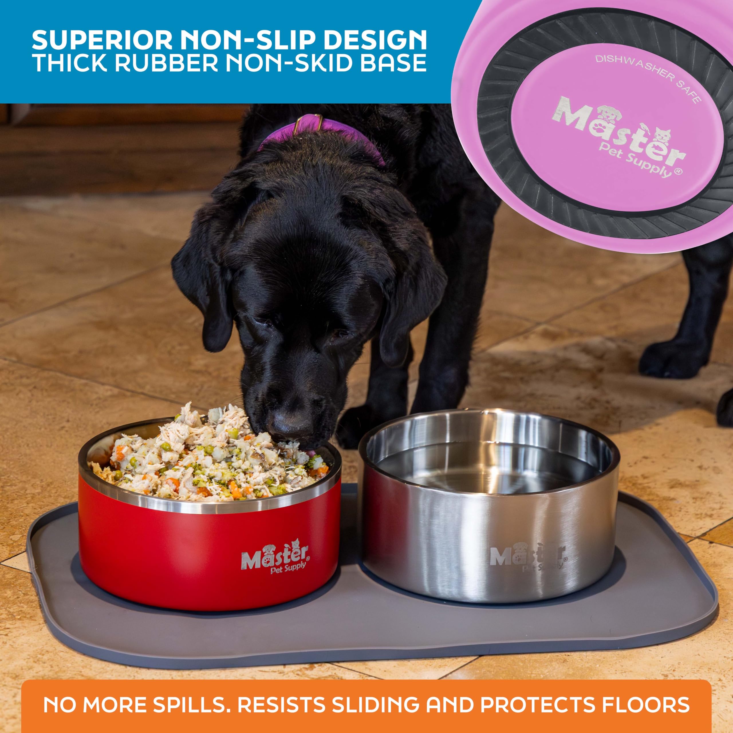 Master Pet Supply tazón 128 onzas, ideal para perros y gatos.