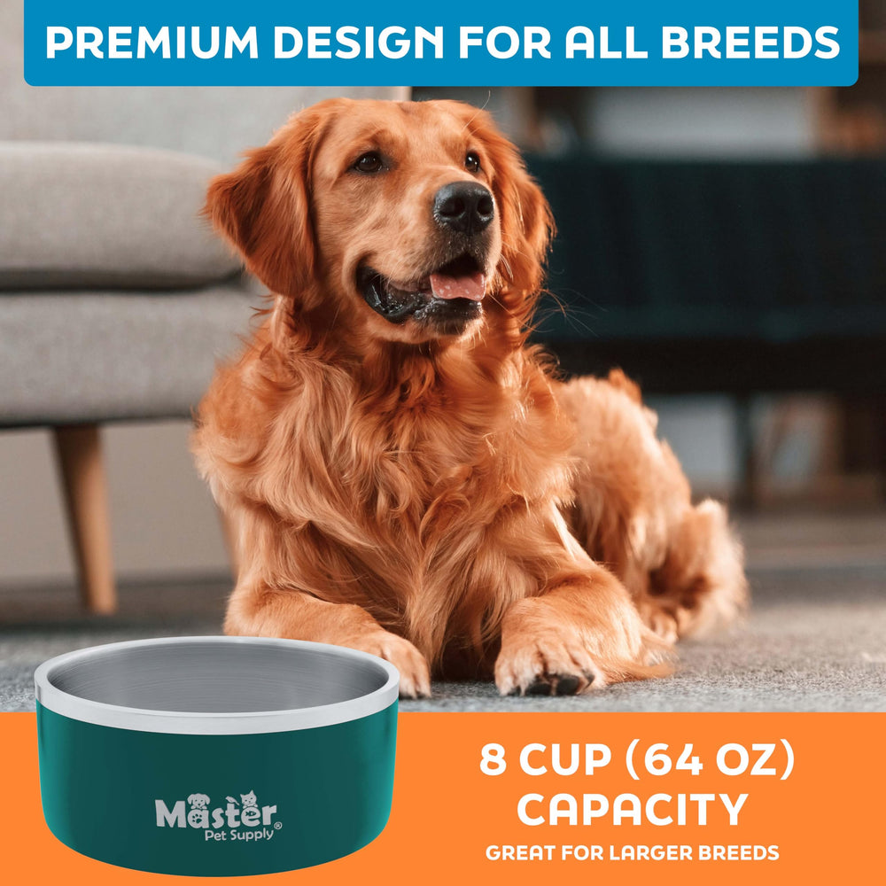 Master Pet Supply tazón color Verde Esmeralda, diseño atractivo para el hogar.
