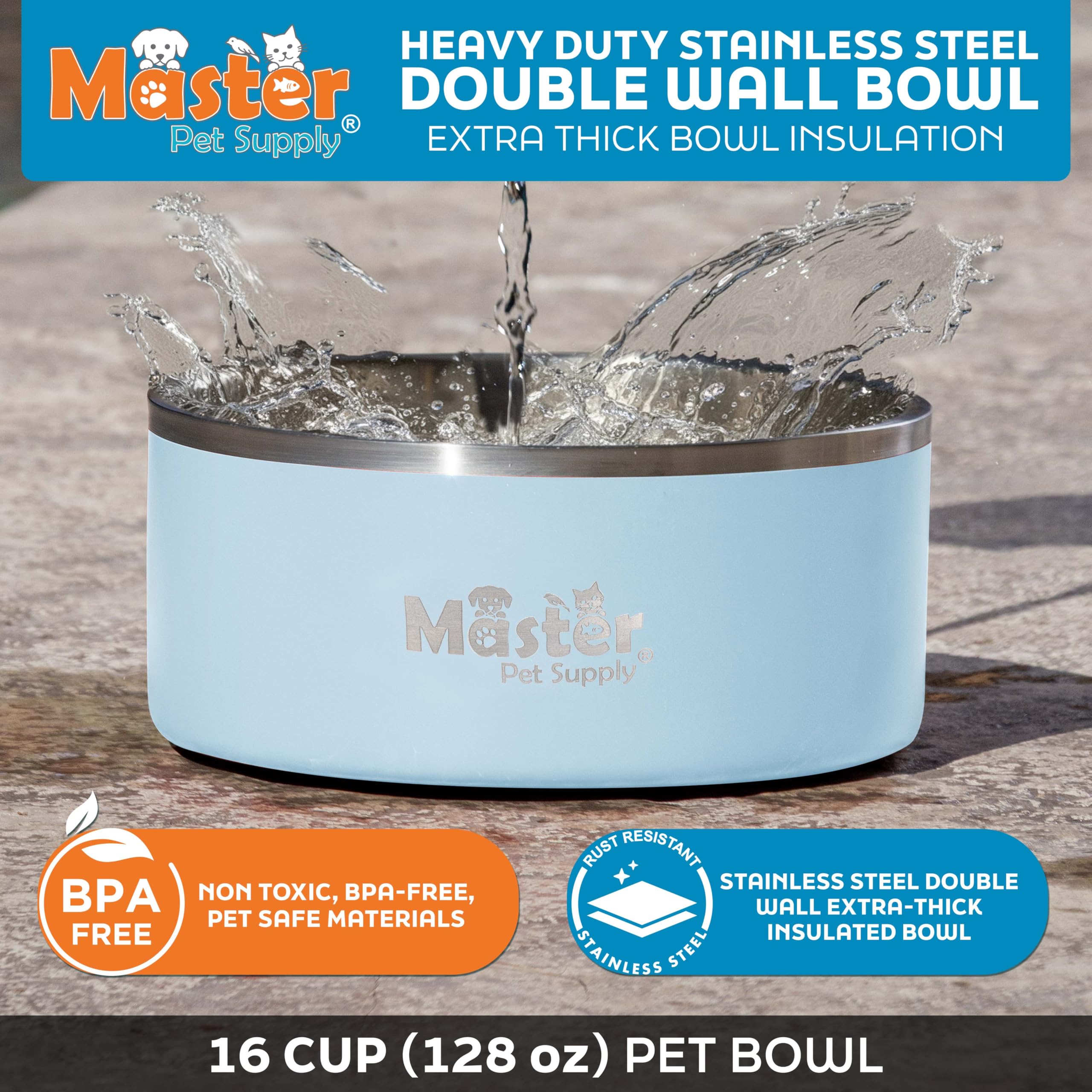Master Pet Supply tazones-doble-pared-aislado evitan cambios bruscos de temperatura.
