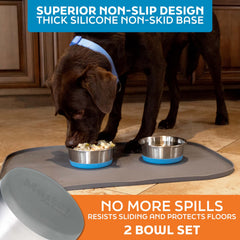 Master Pet Supply tazones aptos para lavavajillas y limpieza fácil en gris grafito
