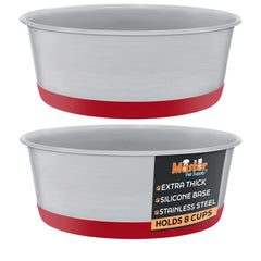 Master Pet Supply tazones de acero inoxidable, 8 tazas, color rojo carmesí, para perros.