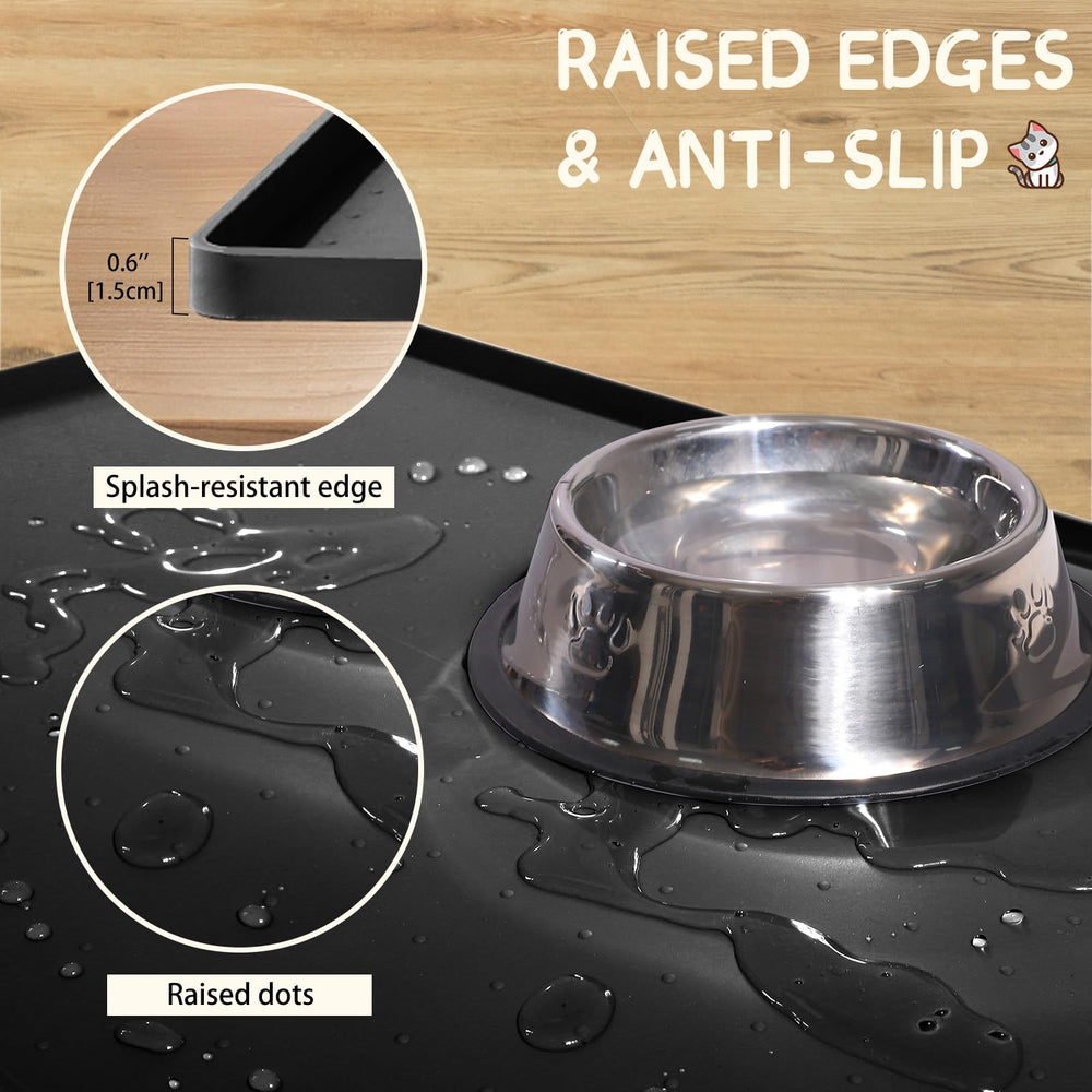 MateeyLife alfombra silicona con borde elevado, contiene el desorden durante la comida.
