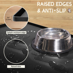 MateeyLife alfombra silicona con borde elevado, contiene el desorden durante la comida.