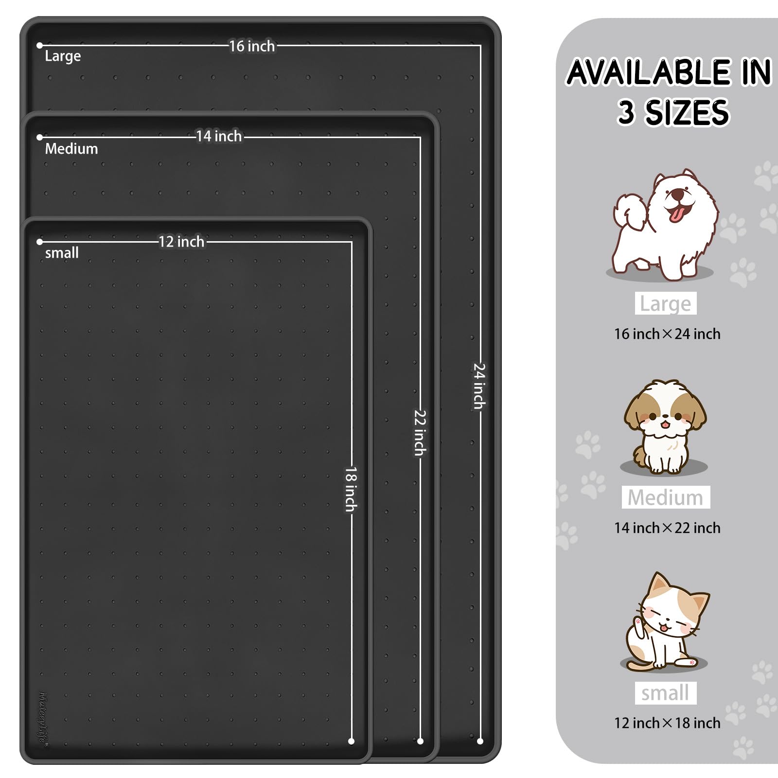 MateeyLife alfombra silicona para comederos de gatos, resistente al agua y fácil de limpiar.