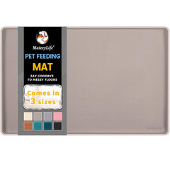MateeyLife almohadilla para comederos con borde elevado, protege el piso ante derrames.
