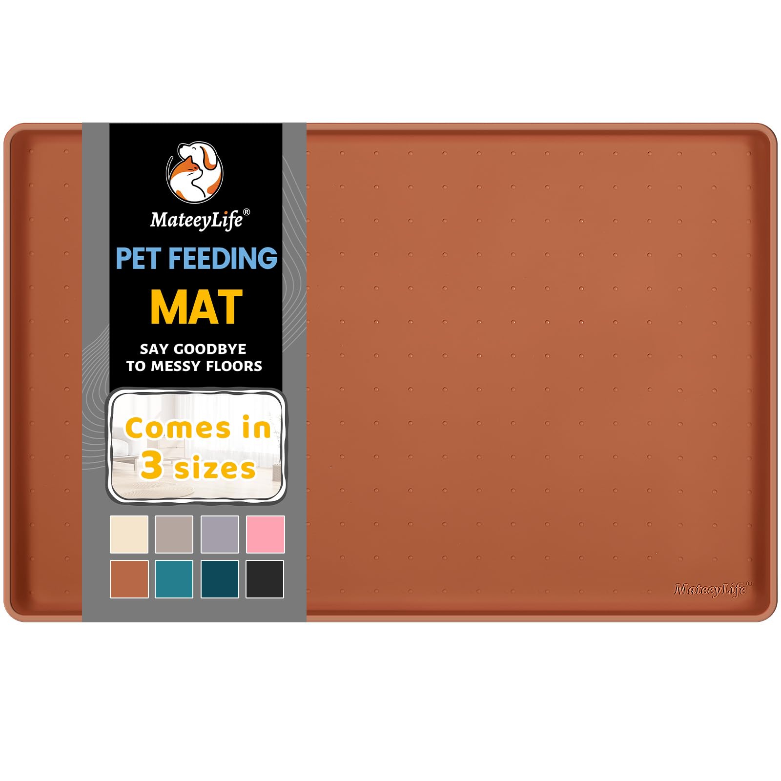 MateeyLife mat silicona para alimentos, protege pisos mientras alimentas a tus mascotas.