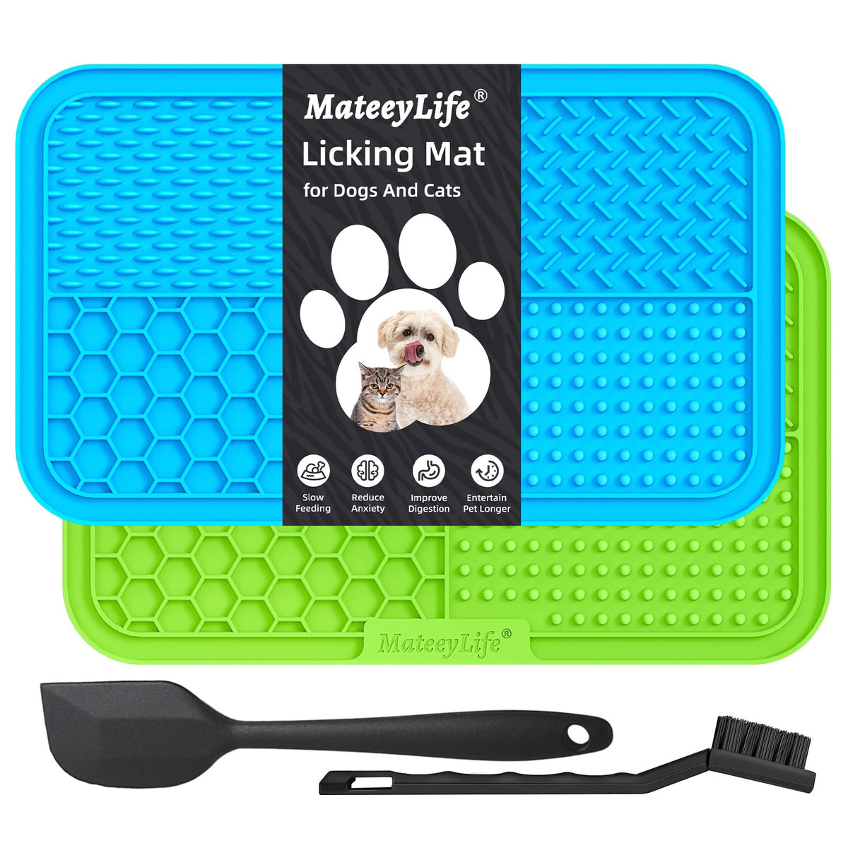 MateeyLife tapete lamido grande para perro con ventosas, facilita comer despacio