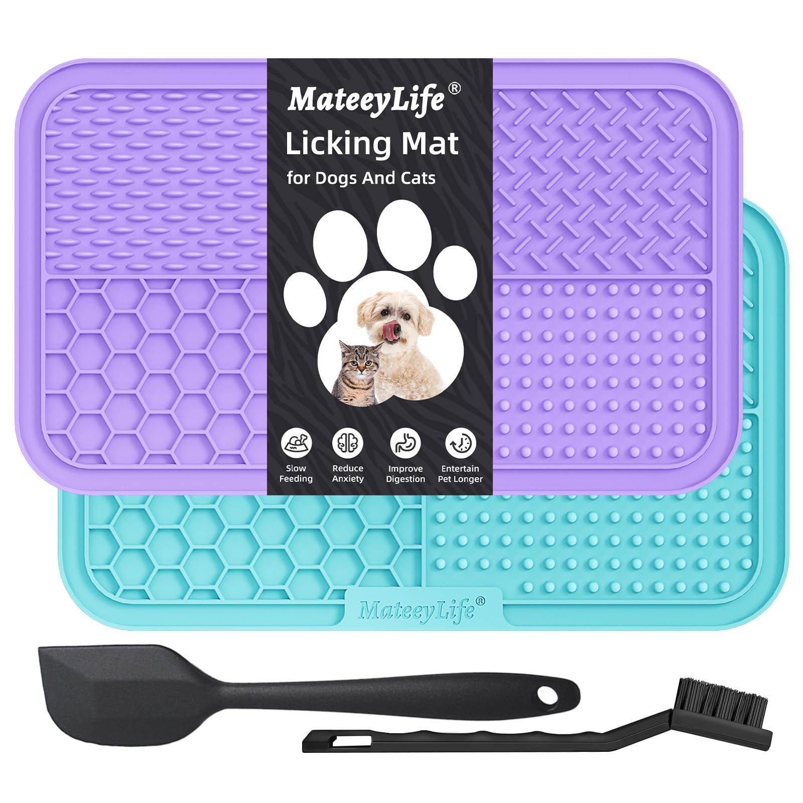 MateeyLife tapete lamido para perro grande con ventosas, ideal para comer despacio