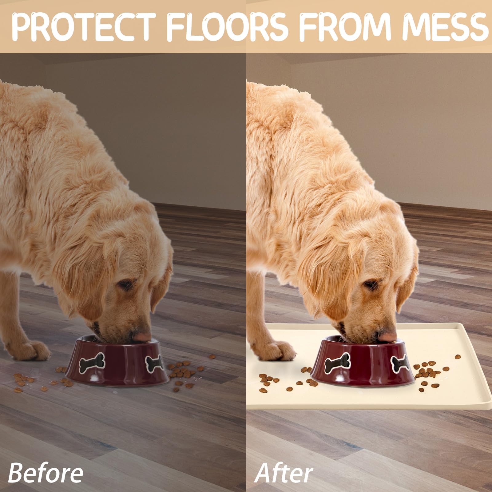 MateeyLife tapete multiuso se adapta a diferentes tamaños de mascotas y cuencos