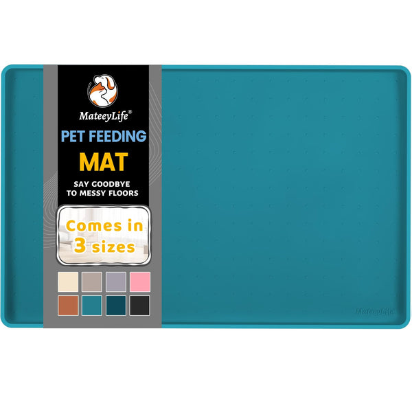Tapete MateeyLife de silicona para comida de mascotas protege el piso.