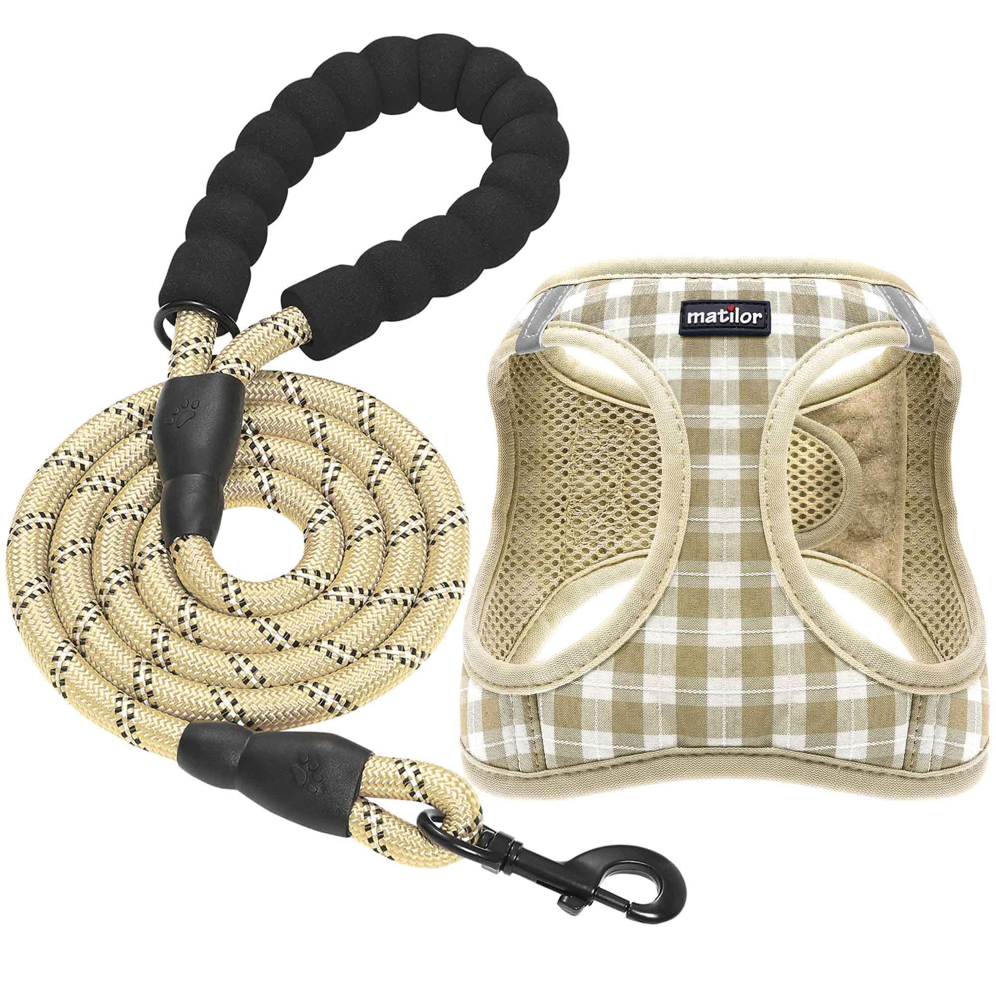 Arnés Matilor para perro con diseño de paso, fácil de colocar.