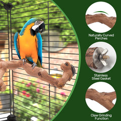 Matutinus percha con juguete incorporado para pajaros, estimulación lúdica.