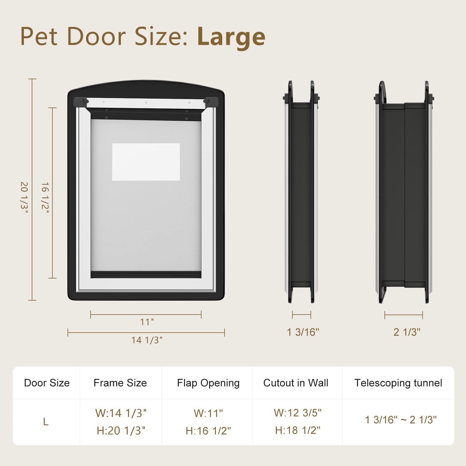 MAVRICFLEX puerta para perros grandes soporta hasta 110 libras, ideal para razas grandes