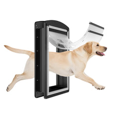 MAVRICFLEX puerta para perros grandes con marco de acero inoxidable, duradera para interior y exterior