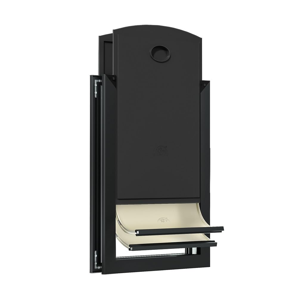 Puerta para perros MAVRICPOWER, vista frontal, resistente y fácil de instalar.