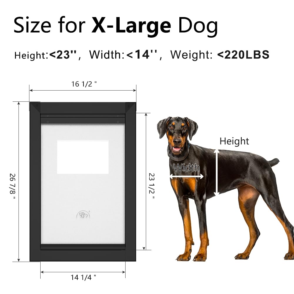 Diseño XL de MAVRICPOWER para perros grandes y puertas de varios espesores.