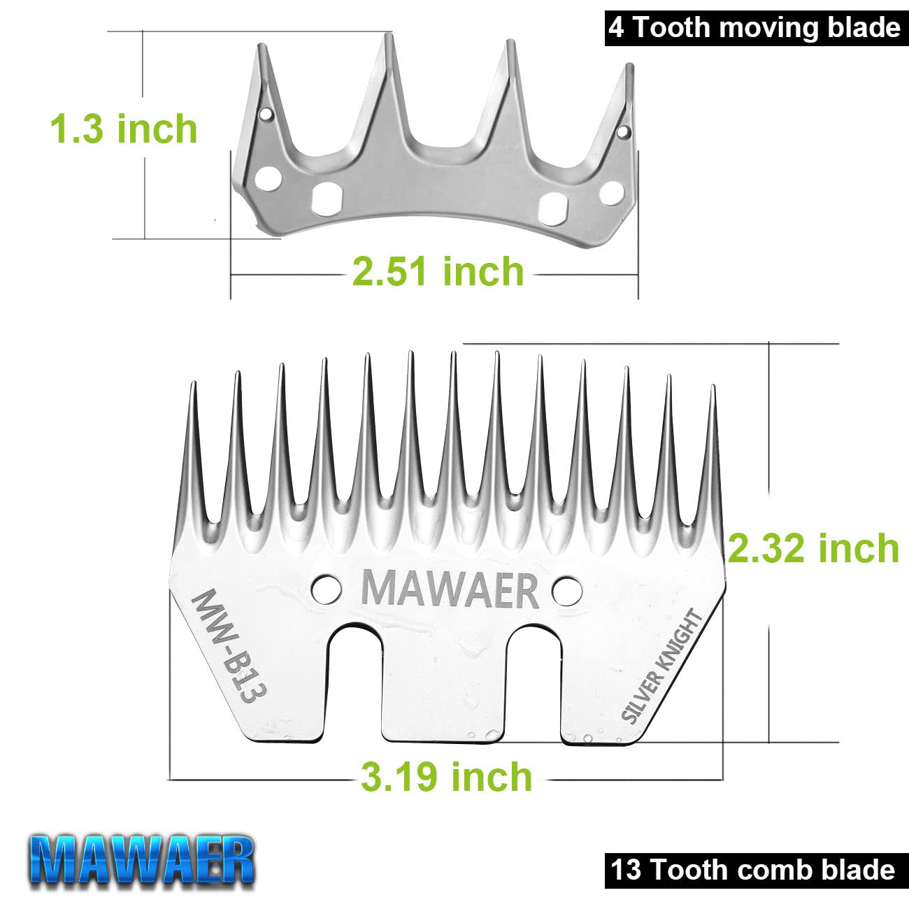 MAWAER 13 dientes para Lister, filo duradero