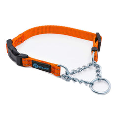Max and Neo collar de cadena martingala naranja, vista general para paseos seguros