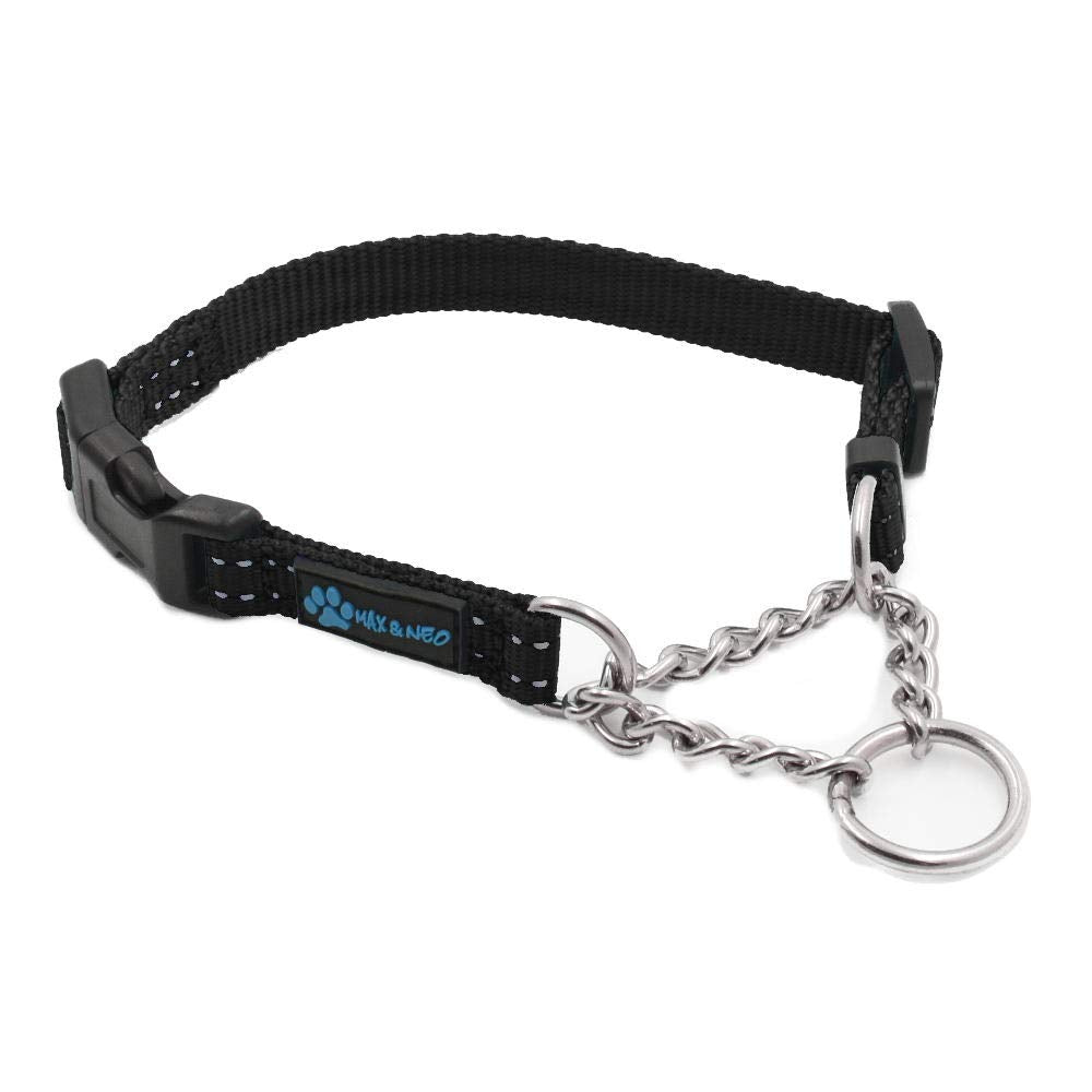 Collar martingala de Max and Neo en acero inoxidable negro para uso diario