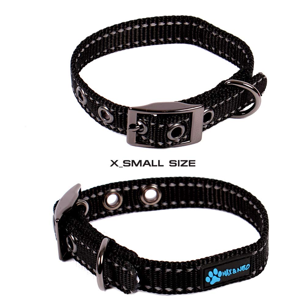Collar de perro Max y Neo con doble capa de nylon, diseño duradero en rosa.