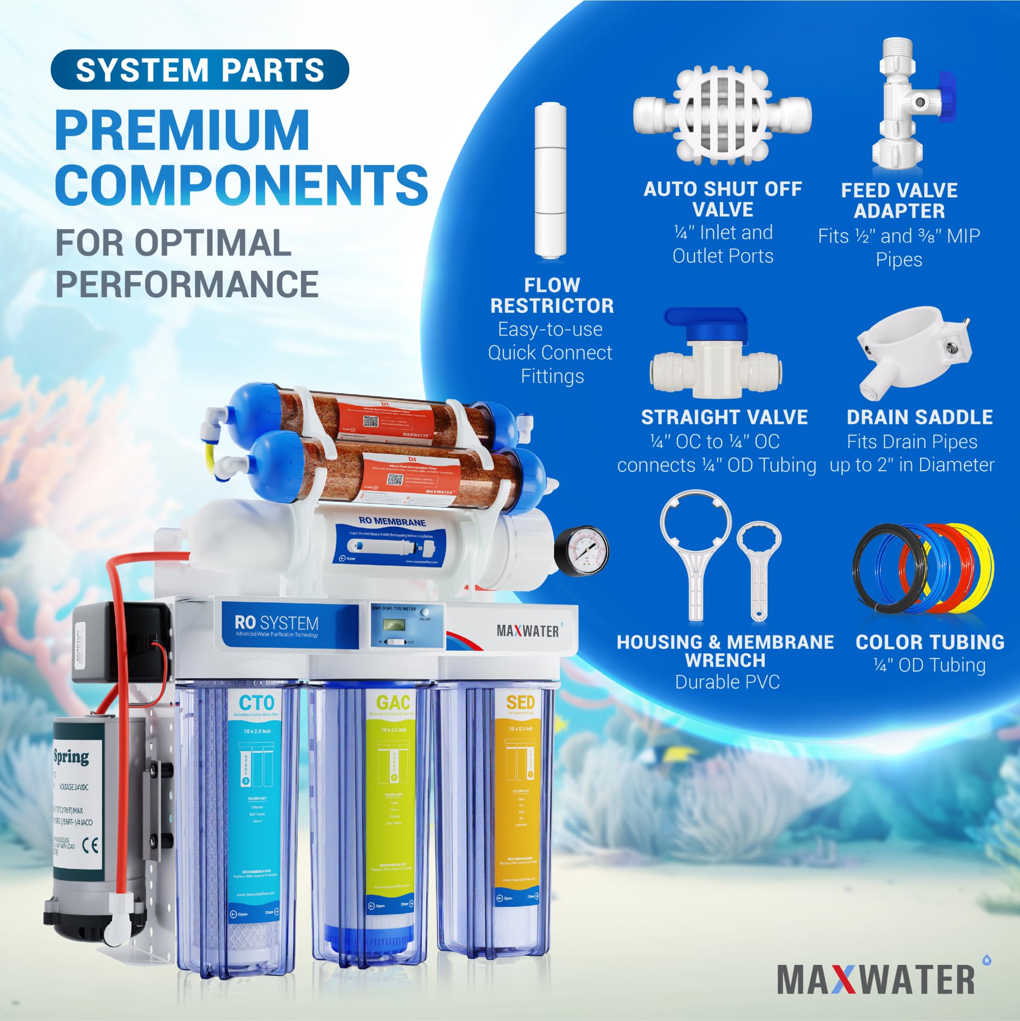 Max Water: medidor TDS digital para monitorear la pureza.