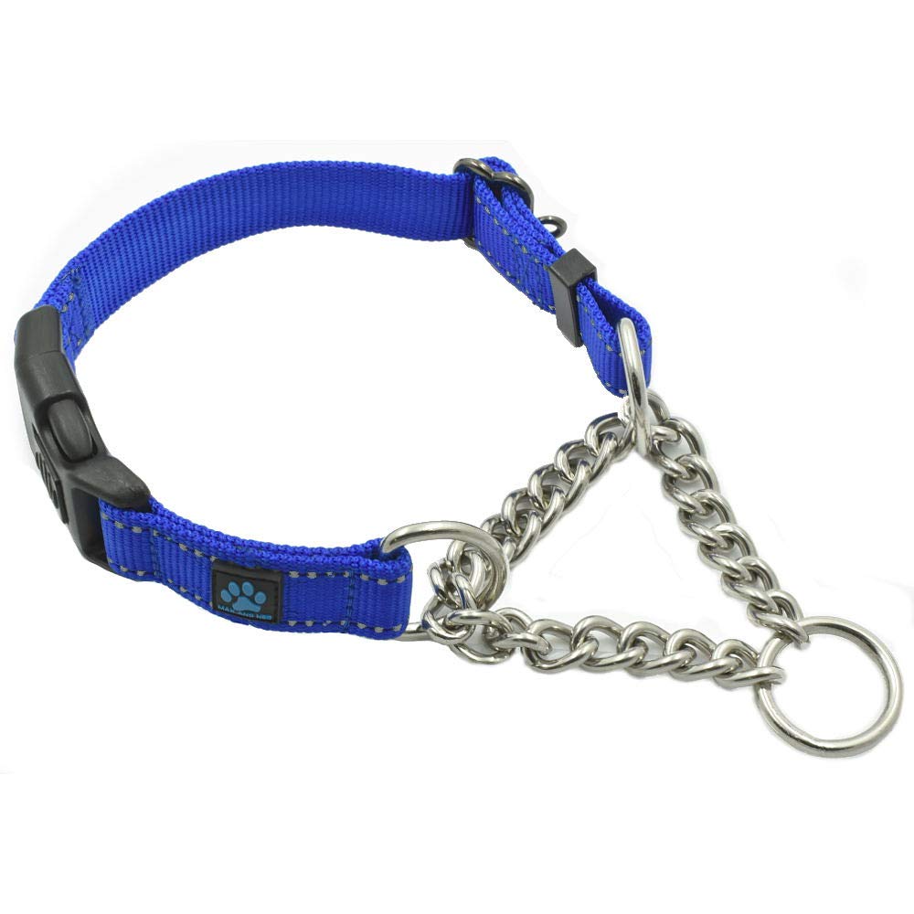 Collar Martingale de Max y Neo en azul mediano, resistente para paseos diarios