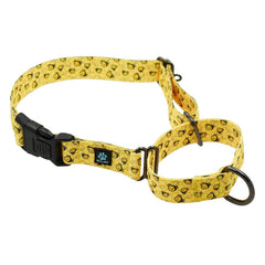 Max and Neo collar martingale estampado abejas amarillas, diseño cómodo para paseos seguros.