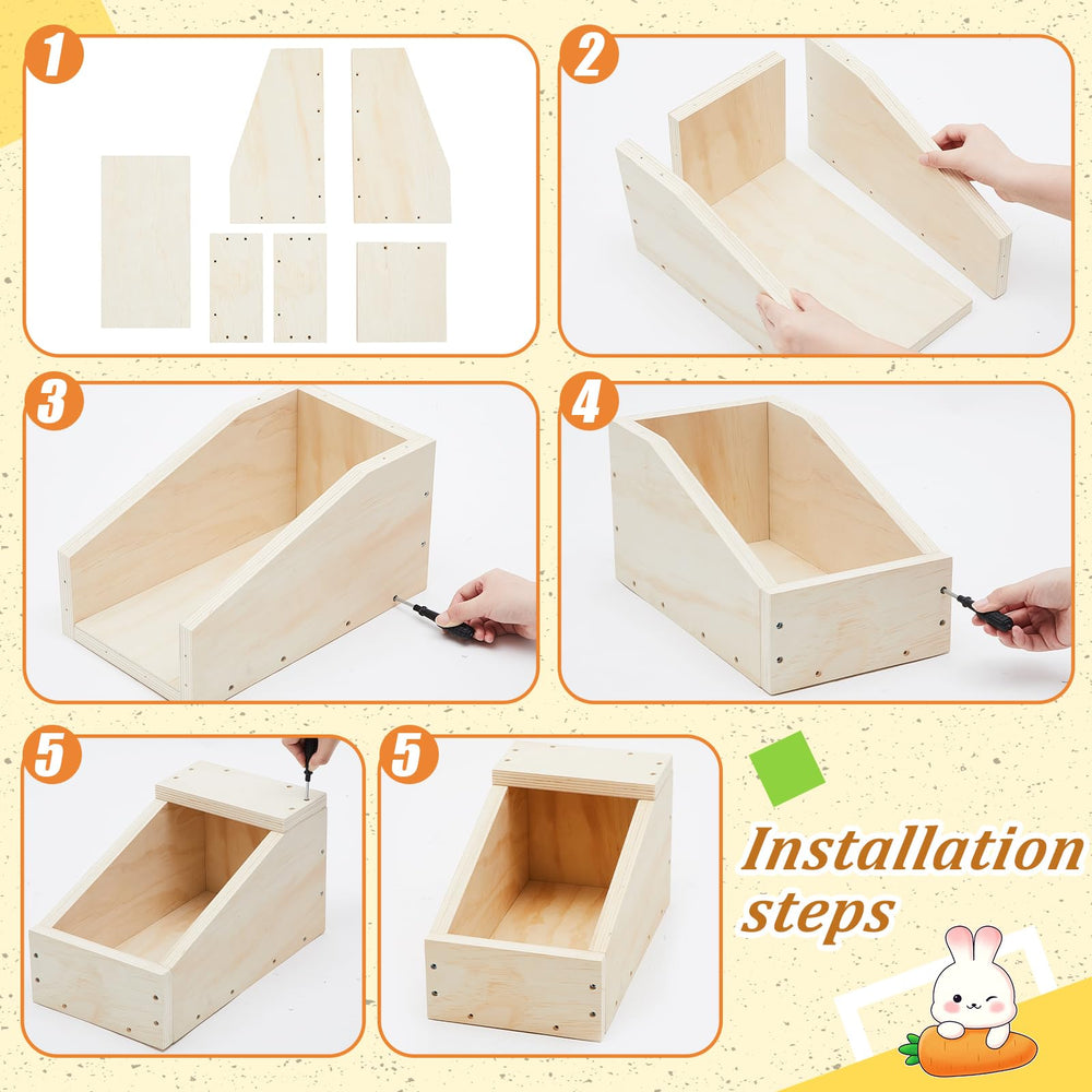 Maxcheck caja-nido duradera de madera para conejos, protección frente a mordidas.