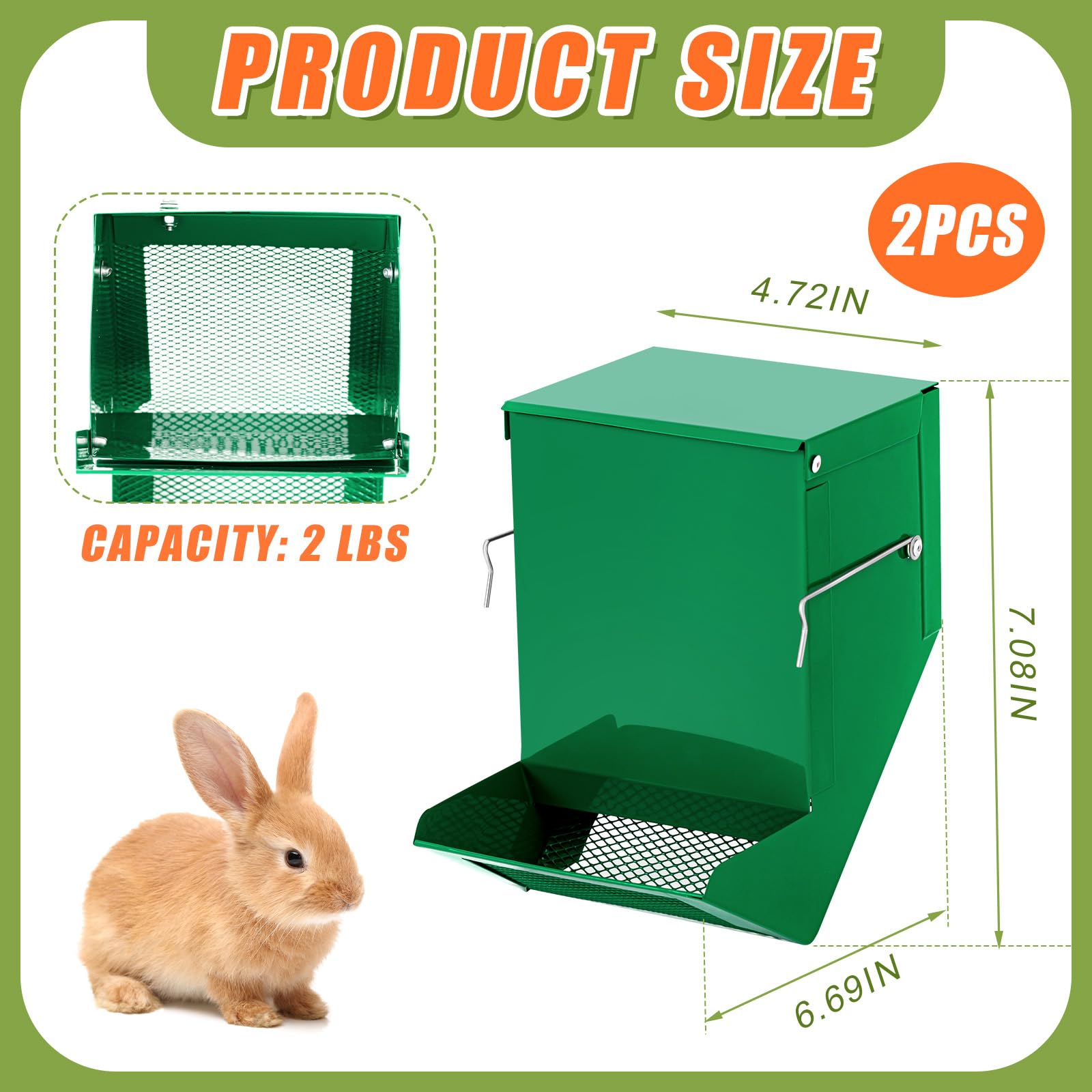 Maxcheck comedero para animales pequeños con malla verde, uso exterior.