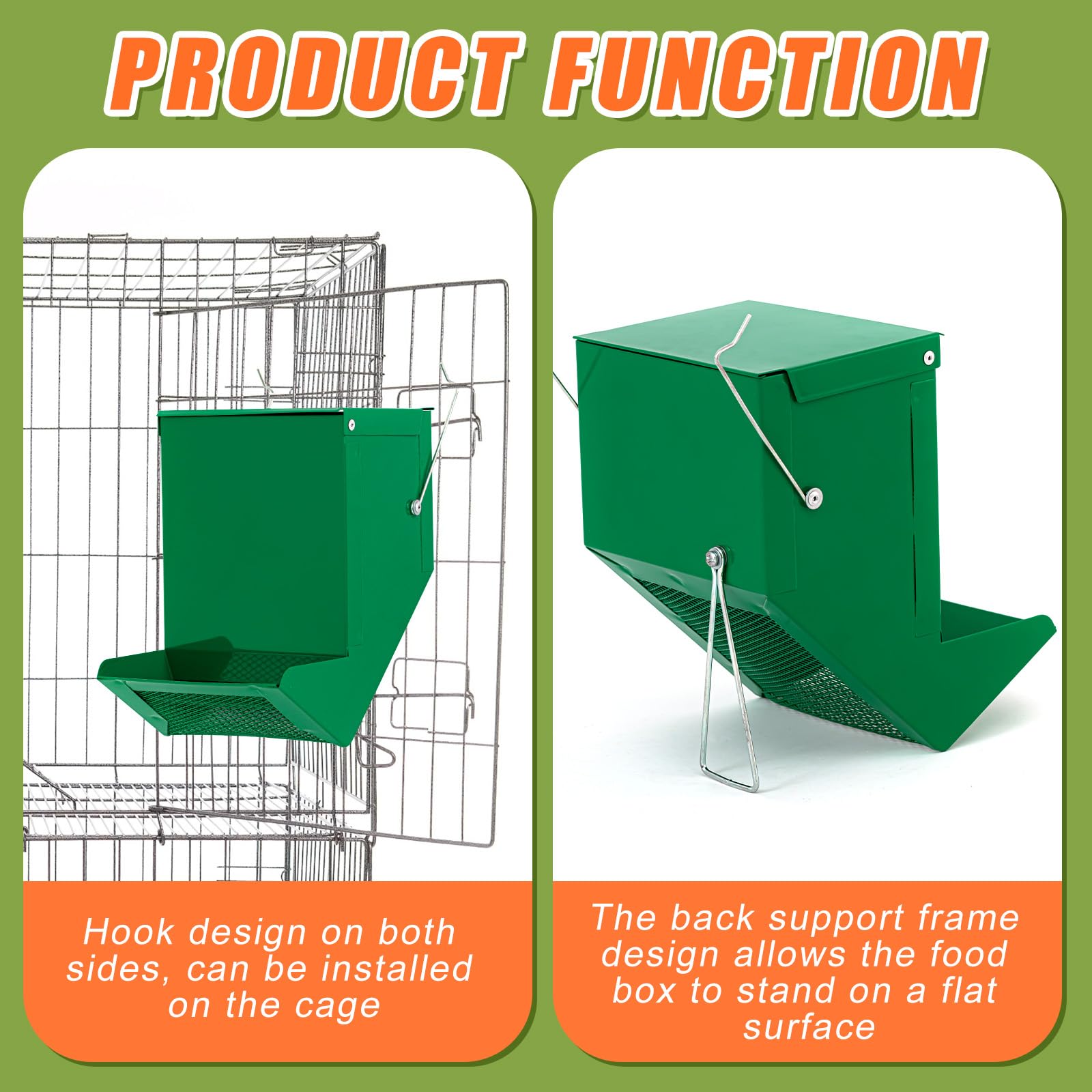 Maxcheck comedero de metal resistente, con tapa, verde.