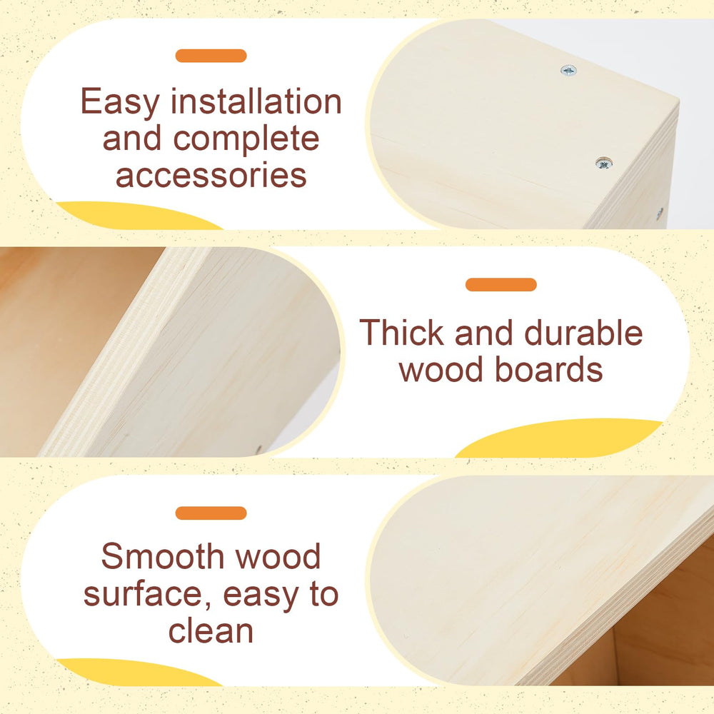 Maxcheck nido de madera para conejos, fácil de limpiar y mantener