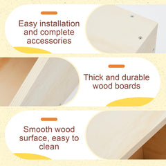 Maxcheck nido de madera para conejos, fácil de limpiar y mantener