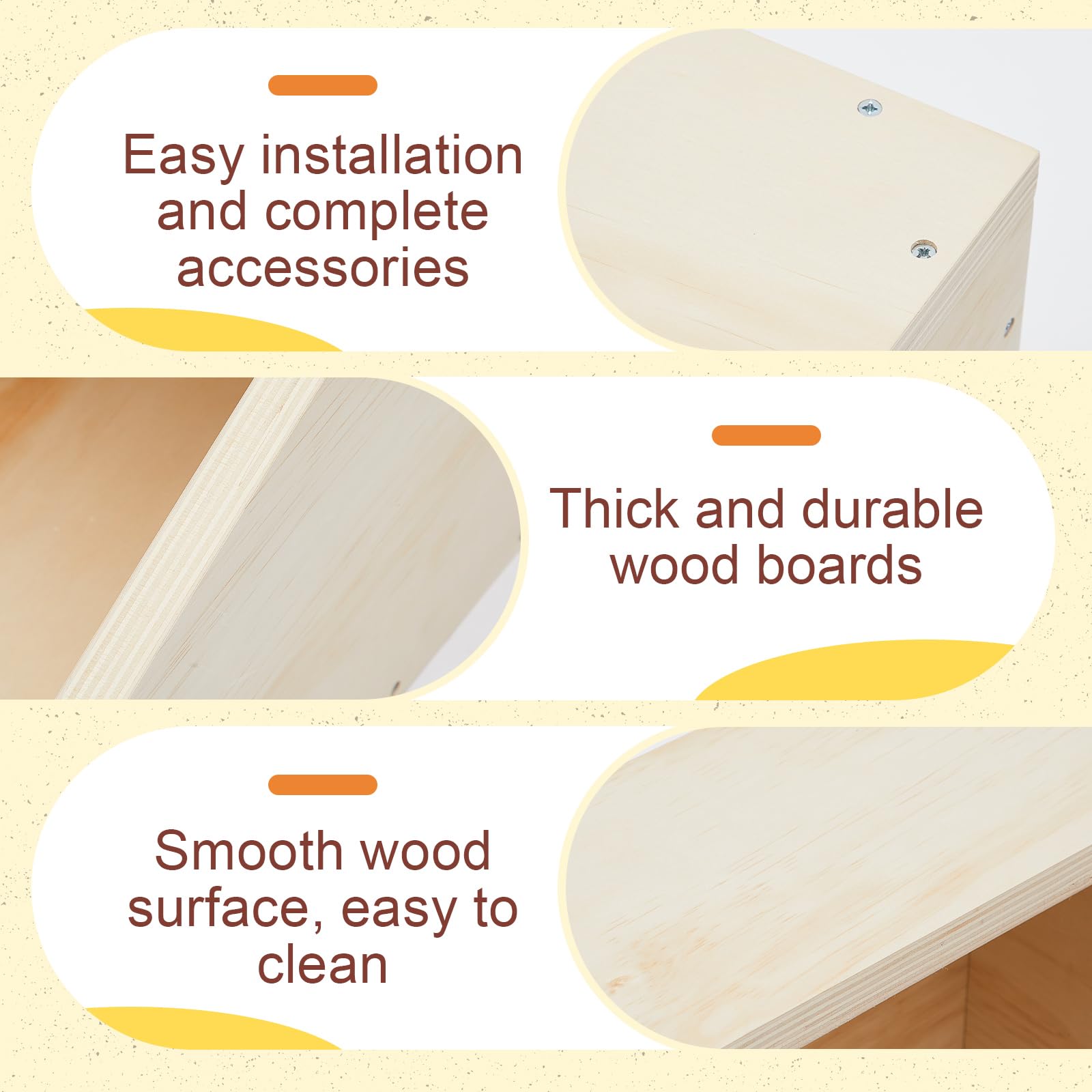 Maxcheck nido de madera detalle entrada amplia para fácil acceso