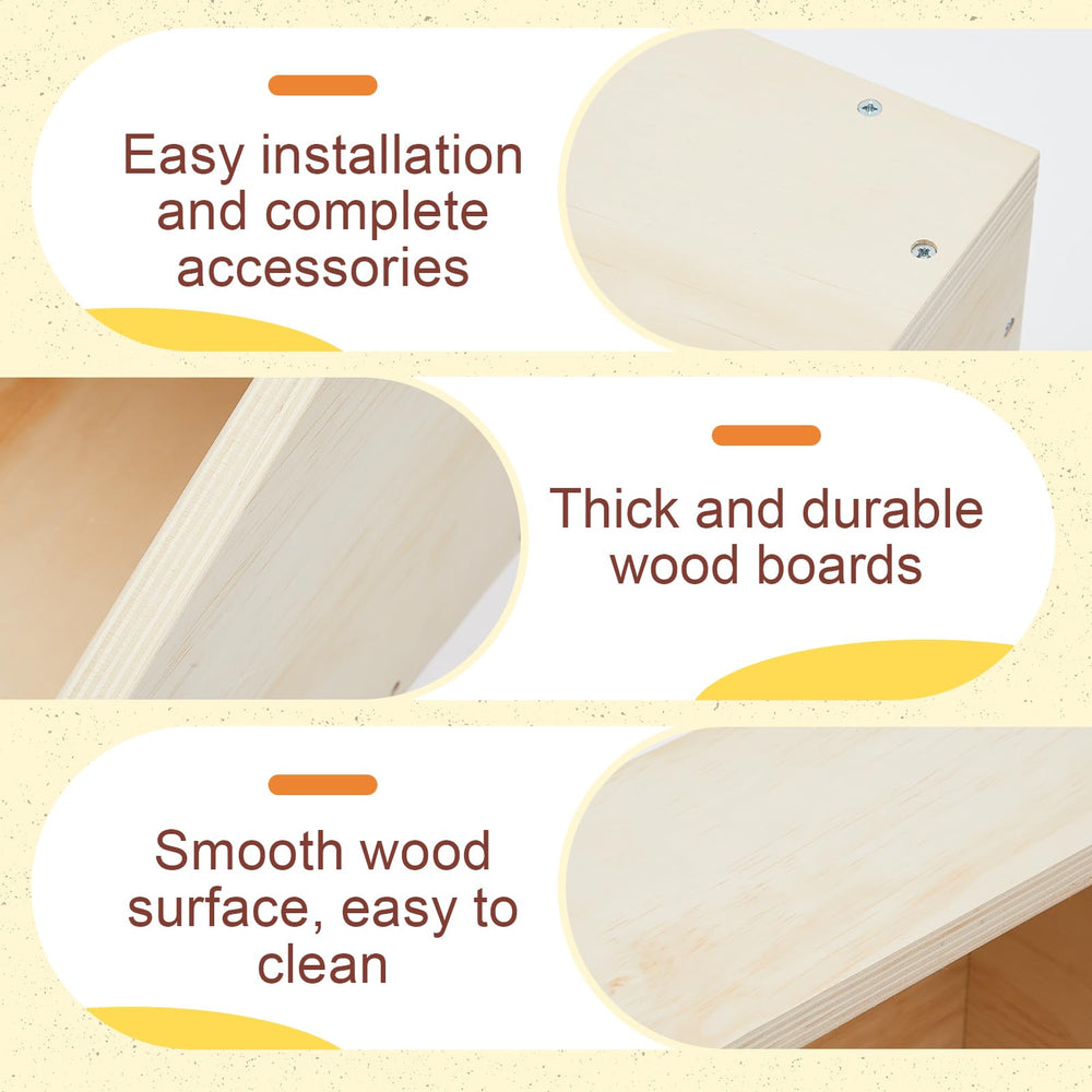 Maxcheck nido de madera detalle entrada amplia para fácil acceso
