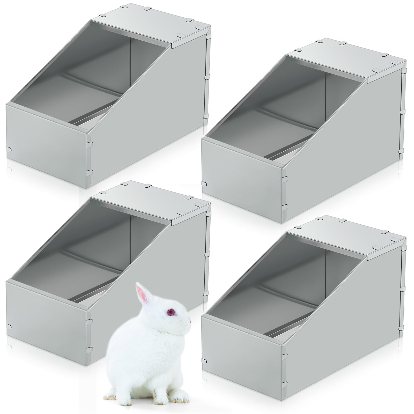 Maxcheck nido metálico para conejos, montaje rápido con 4 piezas.