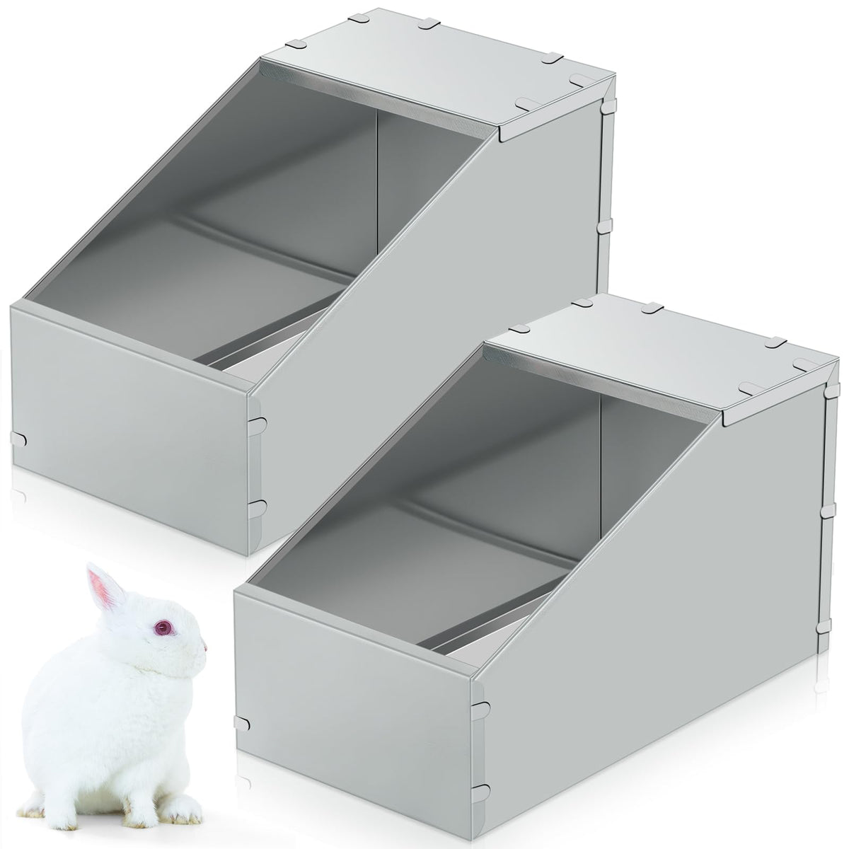 Maxcheck caja nido metalica para conejo, dos piezas incluidas para varias mascotas