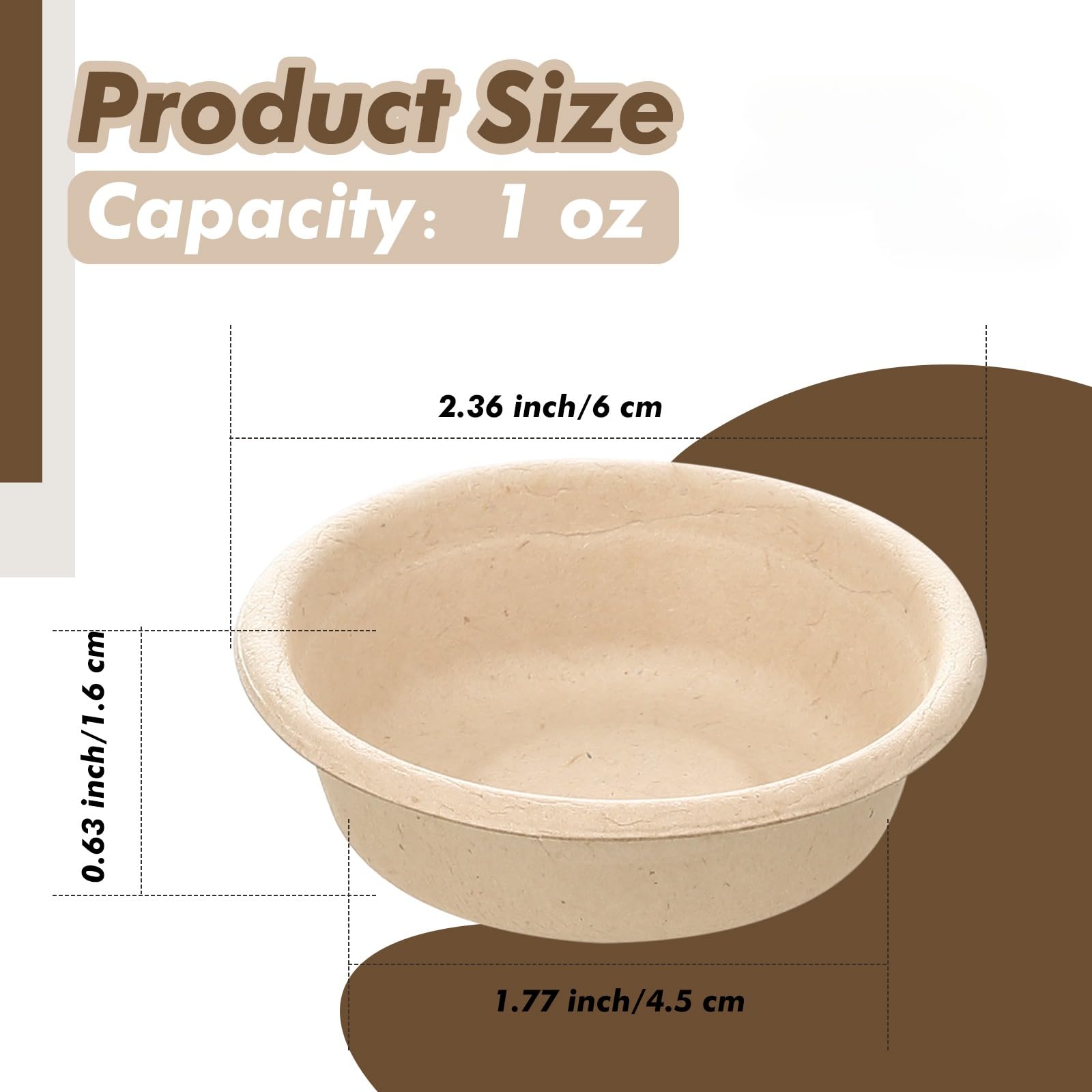Maxcheck tazas de papel natural para comida de reptiles.
