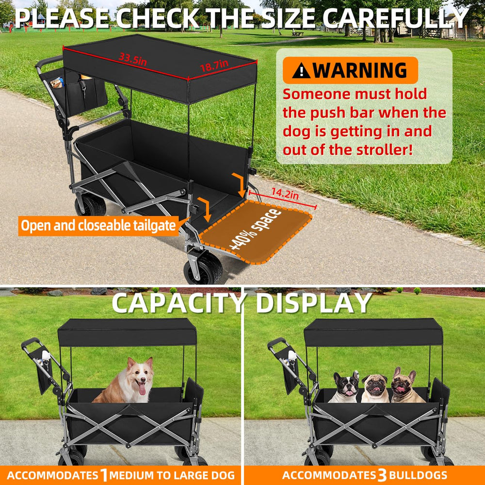 MAXFUT carrito para perros mayores, ideal para paseos suaves y sin esfuerzo.