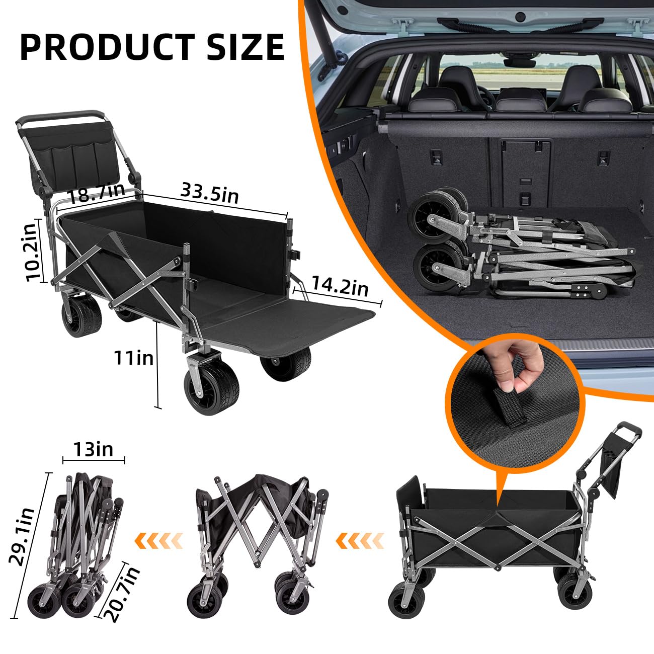 MAXFUT Carrito para perros grandes funciona en diferentes superficies.