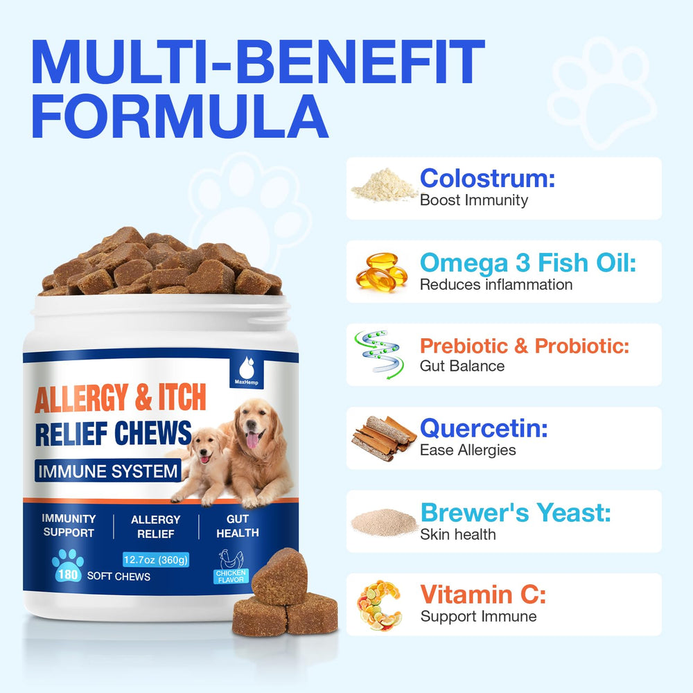 MaxHemp Alergias para perros: Omega-3 de salmón para piel y pelaje