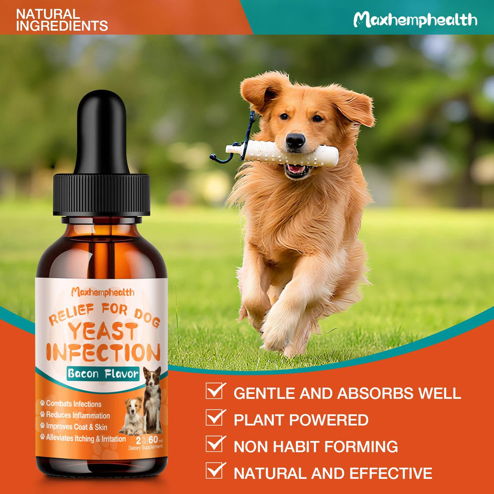 Maxhemphealth gotas para oídos caninos, alivian la comezón y la irritación.