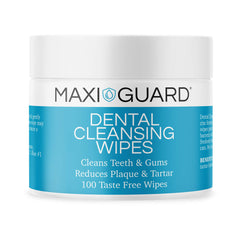 Maxi-Guard toallitas dentales para perros y gatos, limpia dientes y reduce olores.