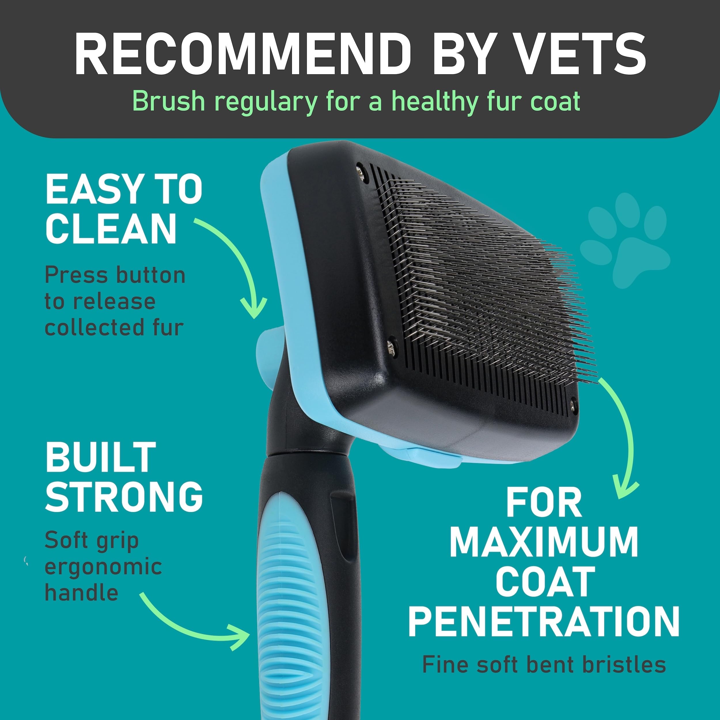 Maxpower Planet cepillo deslanador para perros y gatos con deslizamiento suave