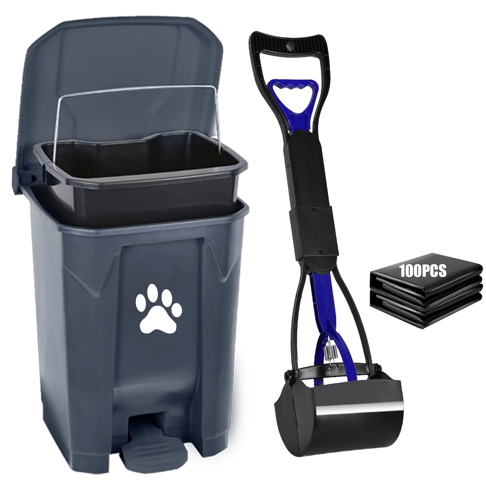 mayayaday cubo de basura para excrementos de perro con tapa, controla olores en exteriores